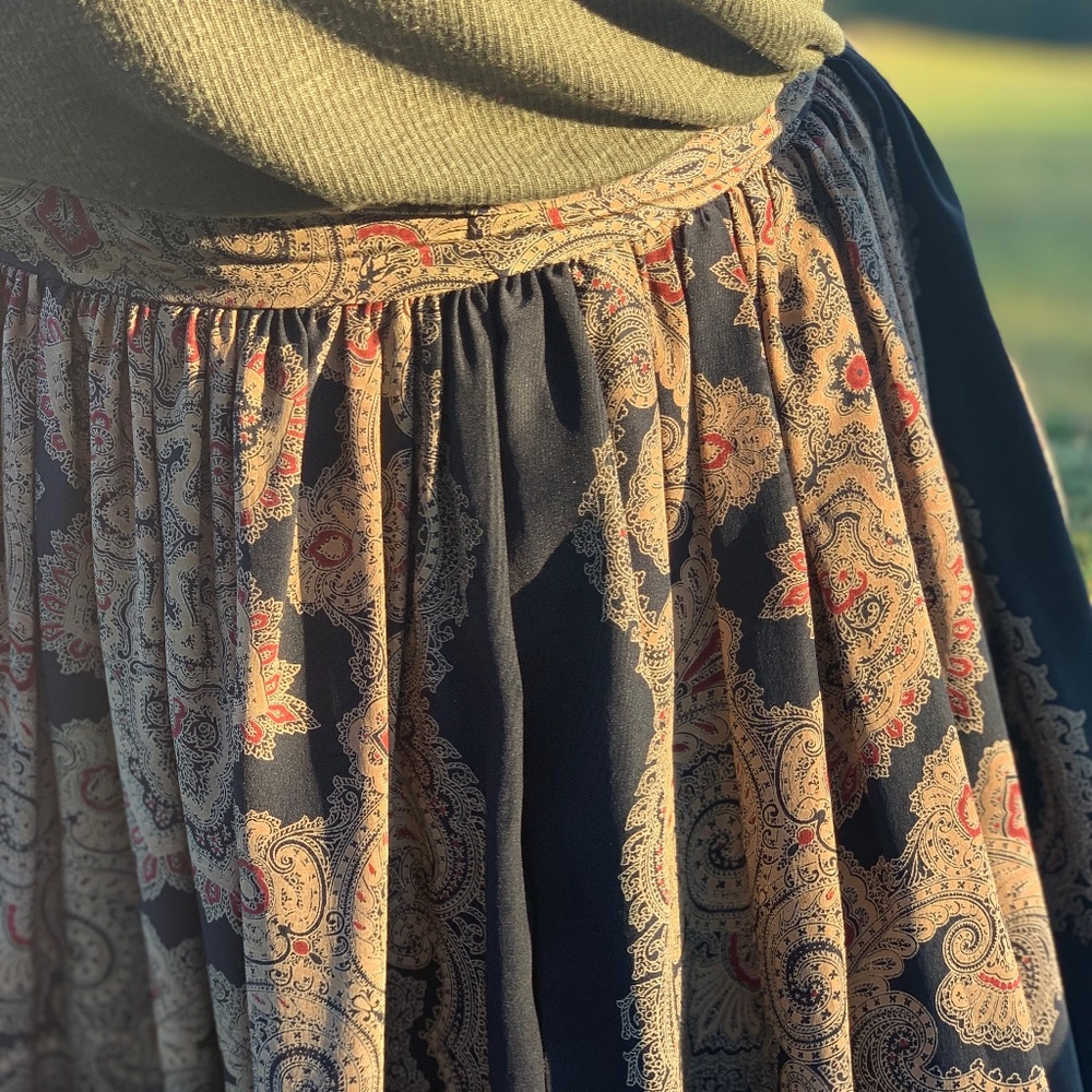 Vintage Paisley-Bandana Print Skirt- Gloria Sachs